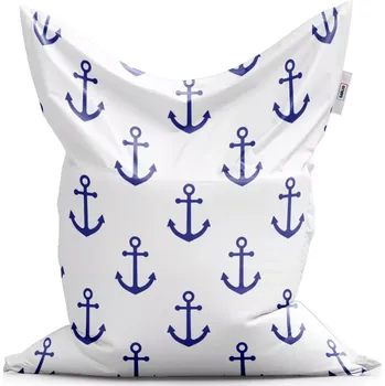 Sedací pytel Sablio Sedací vak Classic Modré kotvy - 200x140 cm