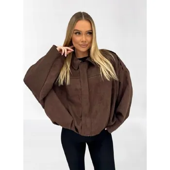 Moto bunda SHEIN HNĚDÁ BOMBER BUNDA (L)