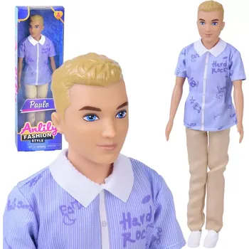 Anlily panenka chlapec blond v košili a světlých kalhotách