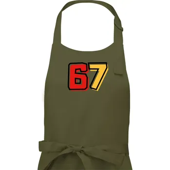 Kuchyňská zástěra 67 - čísla - Pánská zástěra na vaření - Univerzální velikost ( Khaki )