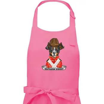 Kuchyňská zástěra Napoleon domácí pes kříženec - Dámská zástěra na vaření - Univerzální velikost ( Růžová )