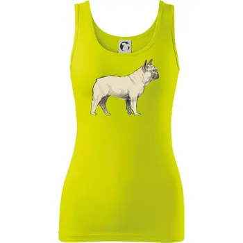 Vintage French bulldog - Dámské tílko - L ( Limetková )