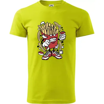 Pánské tričko Hranolák - Klasické pánské triko vyšší gramáže - XL ( Limetková )