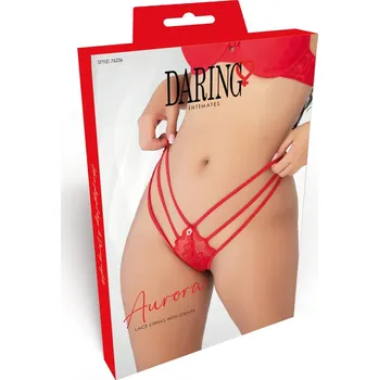 Dámské erotické kalhotky Daring Intimates Day & Night Lace string with straps - Black - L/XL