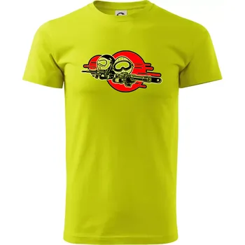 Pánské tričko Airsoft 2 hráči - Klasické pánské triko vyšší gramáže - 2XL ( Limetková )
