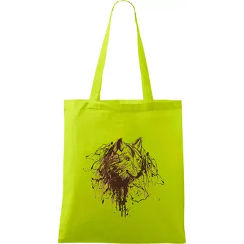 Vlk kaňka - Taška bavlněná - 42 x 38 cm ( Limetková )