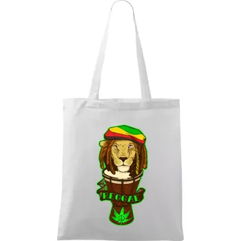 Reggae lev - Taška bavlněná - 42 x 38 cm ( Bílá )