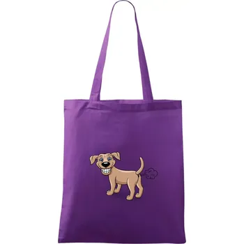 Prdící pes kreslený (Hana-creative) - Taška bavlněná - 42 x 38 cm ( Fialová )
