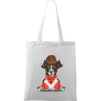 Napoleon domácí pes kříženec - Taška bavlněná - 42 x 38 cm ( Bílá )