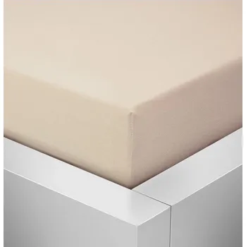 Prostěradlo Jersey béžové prostěradlo David jednolůžko 90x200 cm Barva: Béžová, rozměr: 90x200cm