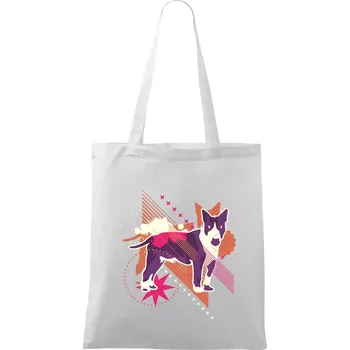 Pes abstrakce fialový - Taška bavlněná - 42 x 38 cm ( Bílá )