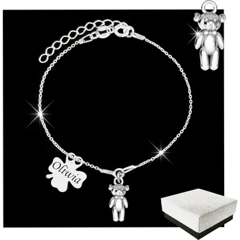Náramek Stříbrný náramek pro dívku GRAVÍROVÁNÍ Jméno s jménem Čtyřlístek 925