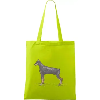 Vintage Dobrman - Taška bavlněná - 42 x 38 cm ( Limetková )