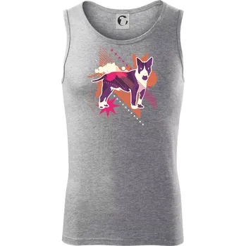 Pes abstrakce fialový - Tílko pánské Core - XL ( Tmavě šedý melír )