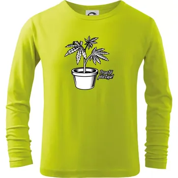 Dětská móda Konopi prostě pěstuju - Triko dětské Long Sleeve - 122 cm/6 let ( Limetková )