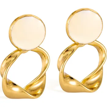 Náušnice Šperky4U Visací ocelové náušnice - OPS0003-GD