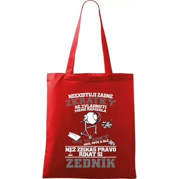 Nákupní taška Zedník zkratky - Taška bavlněná - 42 x 38 cm ( Červená )