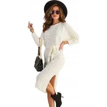 Dámské šaty SU BÍLÉ SVETROVÉ ŠATY Univerzální