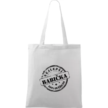 Nákupní taška Razítko - nejlepší babička - Taška bavlněná - 42 x 38 cm ( Bílá )