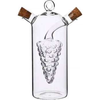 Nádoba na olej a ocet SKLENĚNÁ LÁHEV DŽBÁNEK NA OLEJ A OCET 300ML + 30ML 2V1 NA ALKOHOL A ŠŤÁVY