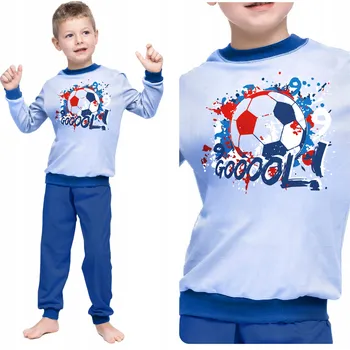 Chlapecké pyžamo FOTBALOVÉ PYŽAMO PRO CHLAPCE TEPLÉ ZIMNÍ DLOUHÝ RUKÁV DĚTSKÉ 104