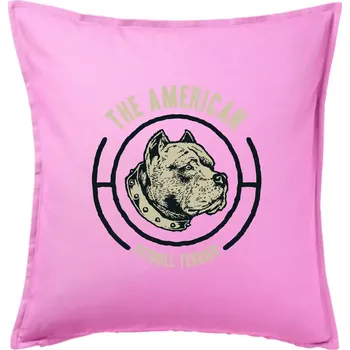 Polštář Americký pitbull terier hlava - Polštář 50x50 - 50x50 - Pouze potah ( Růžová )
