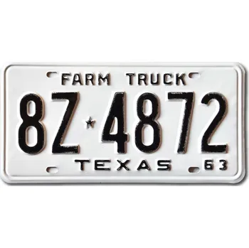 Plechová cedule Americká SPZ Texas 1963 Farm Truck 8Z-4872