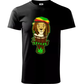 Pánské tričko Reggae lev - Triko extra velké (5-8XL) - 8XL ( Černá )