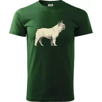 Vintage French bulldog - Triko extra velké (5-8XL) - 6XL ( Lahvově zelená )