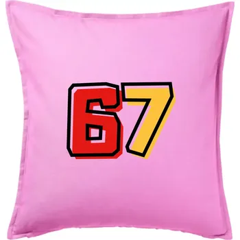 Polštář 67 - čísla - Polštář 50x50 - 50x50 - Pouze potah ( Růžová )