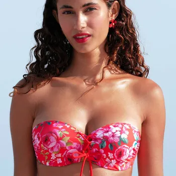 Dámské plavky Plavková podprsenka vyztužená ANTIGEL (EBB7180-03), Barva červená, Velikost 75B