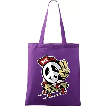 Nákupní taška Peaceák - Taška bavlněná - 42 x 38 cm ( Fialová )