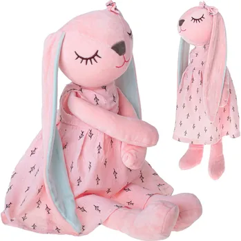 plyšák Plyšový maskot králík růžový 52cm