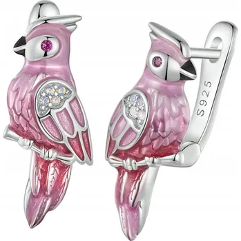 Náušnice Stříbrné Náušnice Náušnice Pro Dívky Papoušek Stříbro 925 Náušnice Trusky