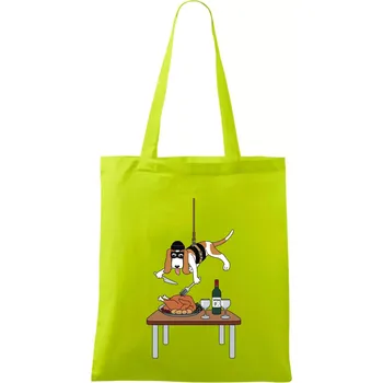 Malý zloděj - baset (Hana-creative) - Taška bavlněná - 42 x 38 cm ( Limetková )
