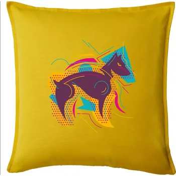 Polštář Pes abstrakce hubený - Polštář 50x50 - 50x50 - Pouze potah ( Žlutá )