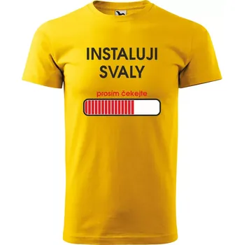 Sablio Tričko s potiskem Instaluji svaly - žluté M