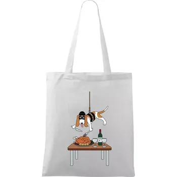 Malý zloděj - baset (Hana-creative) - Taška bavlněná - 42 x 38 cm ( Bílá )