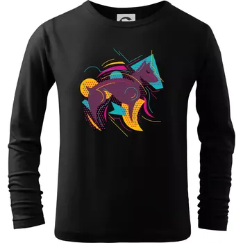 Chlapecké tričko Pes abstrakce hubený - Triko dětské Long Sleeve - 146 cm/10 let ( Černá )