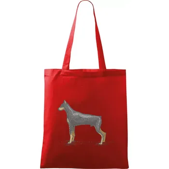 Vintage Dobrman - Taška bavlněná - 42 x 38 cm ( Červená )