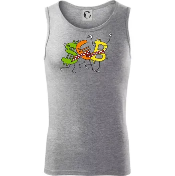 Bitcoin (Pecka design) - Tílko pánské Core - S ( Tmavě šedý melír )