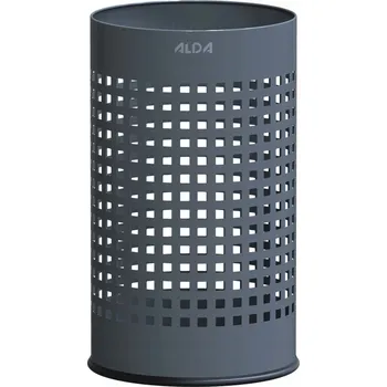 Odpadkový koš Odpadkový koš Officer 18 l, děrovaný, lakovaná ocel, šedá