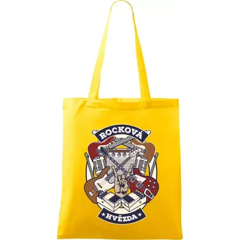Rocková hvězda - Taška bavlněná - 42 x 38 cm ( Žlutá )