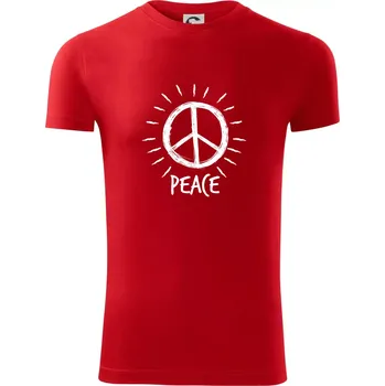 Pánské oblečení Peace symbol černobílý - Viper FIT - Pánské zůžené tričko - L ( Červená )