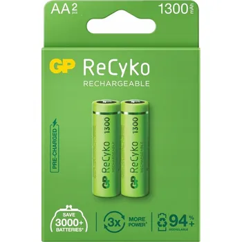 Článková baterie Nikl-metalhydridové (NiMH) Nabíjecí Baterie GP AA (R6) 1300 mAh 2 ks