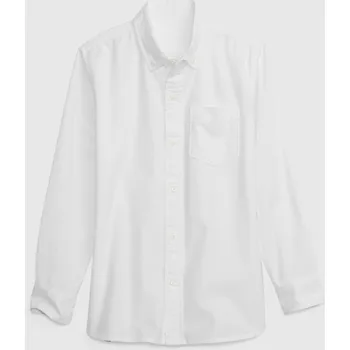 Pánské oblečení GAP dětská košile s dlouhým rukávem bavlna bílá velikost XL