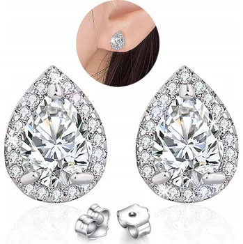 Náušnice Náušnice Slzy se zirkony stříbrné barvy