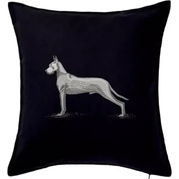 Polštář Vintage Great dane - Polštář 50x50 - 50x50 - Pouze potah ( Černá )