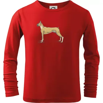 Chlapecké oblečení Vintage Boxer - Triko dětské Long Sleeve - 146 cm/10 let ( Červená )