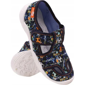 Chlapecké bačkory Ren But dětské papuče na suchý zip modré, velikost 26